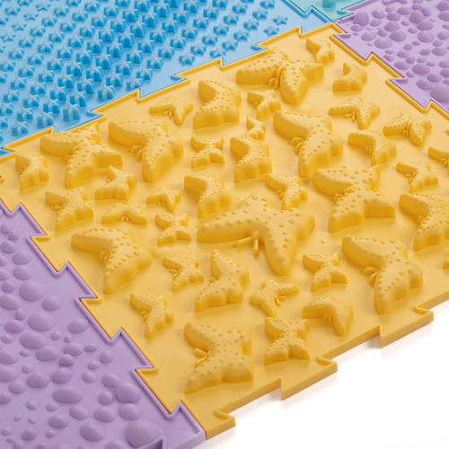 KiddyMoon Tapis Puzzle Sensoriel pour Enfants Tapis Thérapeutique, multicolore, 9 Pieces