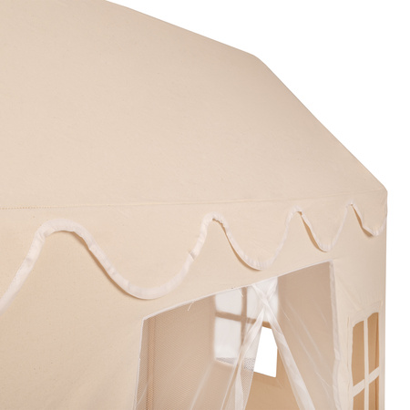 KiddyMoon Tente de Jeu Pour Enfants Maison De Jeu Pliable Tente Enfant Espace Créatif Pour Enfants Coin Douillet Idéal Pour Jouer À L’Intérieur Et À L’Extérieur, naturel: beige pastel/saumon/blanc, 200 Balles