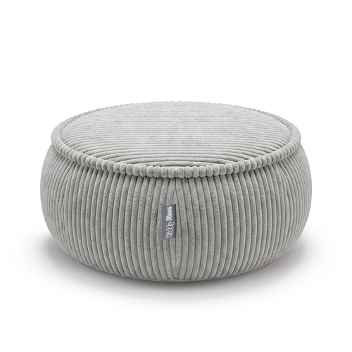 KiddyMoon Pouf enfant en mousse avec housse amovible, gris clair, M