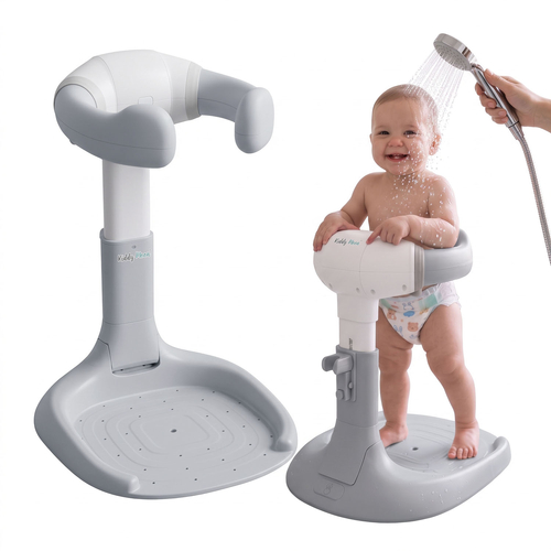 KiddyMoon Support de Bain pour Bébé Hauteur Réglables Antidérapante, gris, UNI