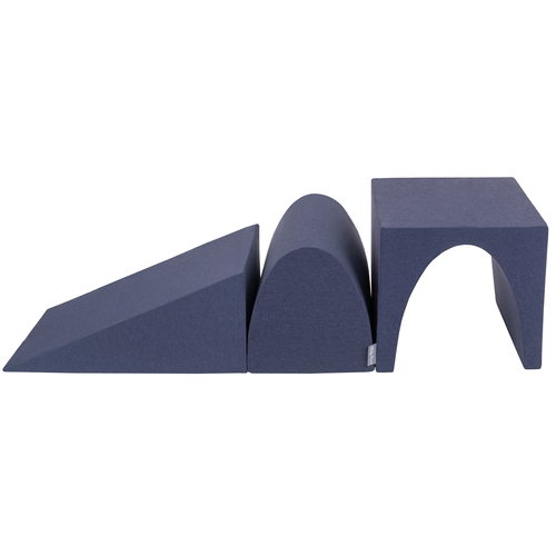 KiddyMoon aire de jeux en mousse pente L/colline/tunnel, bleu foncé, Multi-Taille