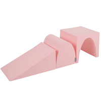 KiddyMoon aire de jeux en mousse pente L/colline/tunnel, rose, Multi-Taille