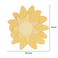 Déco murale KiddyMoon Relief 3D décoration en bois contreplaqué, soleil : jaune, Taille unique
