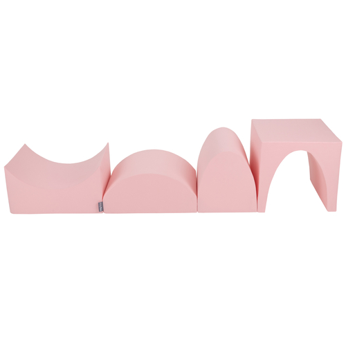 KiddyMoon aire de jeux en mousse colline/tunnel/rampe L/semi-rouleau L, rose, Multi-Taille
