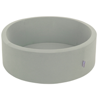KiddyMoon Piscine À Balles ∅ 7Cm pour Bébé Rond Fabriqué en UE, sauge : beige pastel/gris/blanc, 90x30cm/300 Balles