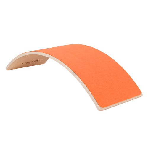 KiddyMoon Planche D'équilibre pour Enfants Planche à Balancer Montessori, Naturelle/Orange Felt, 83x29,5x1,7 cm/Felt