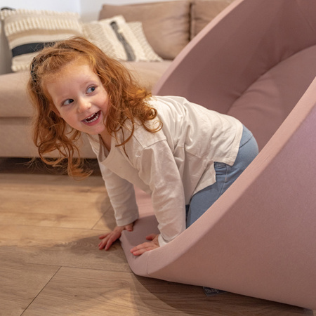 KiddyMoon Piscine à Balles ∅ 7Cm pour Bébé Rond Fabriqué En UE, Béruée: beige pastel/saumon/blanc, 90x30cm/200 balles