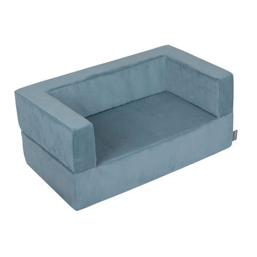 KiddyMoon Canapé en Mousse pour Enfants avec Balles Pour chambre d'enfant Léger Modulable Confortable Housse Amovible Parfait pour Jouer Lire et Se Détendre, bleu: beige pastel/bleu pastel/jaune pastel/menthe, Canapé + 100 Balles