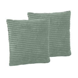 KiddyMoon Coussin Carré 30x30 Cm Lot De 2 En Polyester Avec Garnissage En Mousse Design Élégant Pour Canapé Fauteuil Ou Lit Facile À Entretenir Doux Et Durable, vert, 2 Oreillers