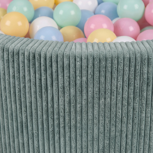 KiddyMoon Piscine Bébé 90 X 30 Cm Avec 200 Balles, Piscine À Balles Pour Bébé Et Enfant, Piscine Enfant En Mousse Douce, Housse Côtelée Lavable, Vert: Bleu past/Jaune past/Blanc/Menthe/Rose pdr, 90x30cm/200 Balles