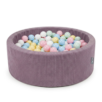 KiddyMoon Piscine Bébé 90 X 30 Cm Avec 200 Balles, Piscine À Balles Pour Bébé Et Enfant, Piscine Enfant En Mousse Douce, Housse Côtelée Lavable, Violet: Bleu past/Jaune past/Blanc/Menthe/Rose pdr, 90x30cm/200 Balles