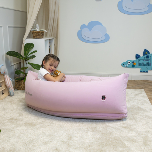 KiddyMoon Gonflable Fauteuil Sensoriel Enfant Avec Poignées Et Pompe, rose, M