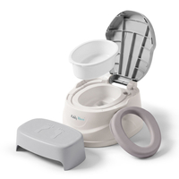 KiddyMoon Pot de Toilette pour Enfants Antidérapante Couvercle Verrouillable, gris, UNI