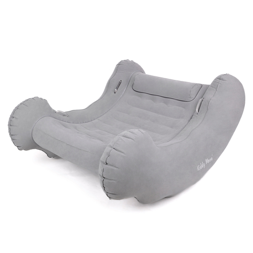 KiddyMoon Fauteuil Sensoriel Gonflable À Bascule Enfant Avec Poignées Et Pompe, gris, L