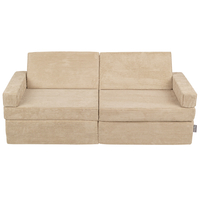 KiddyMoon Canapés Pliant pour Enfants Canapé-Lit Convertible Bébés-Canapé Lit Coucher Salle de Jeux Pliable Matelas au Sol Mini-Canapé Chaise-Lit, beige, Canapés