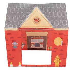 Tente De Jeu Pompier pour Enfants Set De Jeu Camion Et Caserne De Pompiers Pour Enfants Avec Boules Pliables Intérieures Extérieures Jeu Coopératif Sensoriel Montessori, rouge : noir-jaune-bleu-rouge-vert, 100 balles