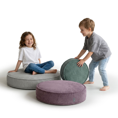 KiddyMoon Ensemble 3 Modules en Mousse pour Enfants pour Chambre D'enfant, zielony-fioletowy-jasnoszary
