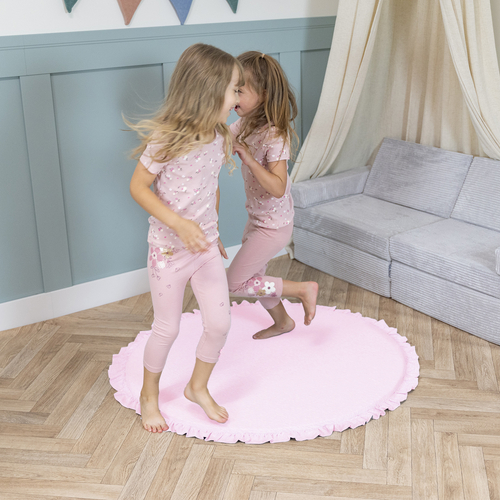 KiddyMoon Tapis de Jeu Pour Enfants Montessori Tapis en Mousse Bébé Épais et Doux Tapis Rampant Ramper Enfant Jouet Couverture Baby Tapis d'éveil, Fabriqué en UE, rose, XL