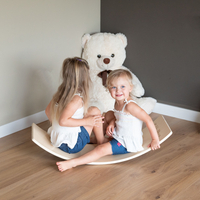 KiddyMoon Planche D'équilibre pour Enfants Planche à Balancer Montessori, Blanc, 83x29,5x1,7 cm/Felt