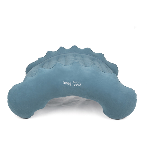 KiddyMoon Fauteuil à Bascule Gonflable À Bascule Pour l'intérieur et l'extérieur avec Poignées Et Pompe, bleu, L