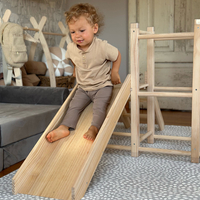 KiddyMoon aire de jeux en bois avec toboggan pour enfants, , UNI