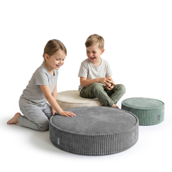 KiddyMoon Ensemble 3 Modules en Mousse pour Enfants pour Chambre D'enfant, zielony-beżowy-ciemnoszary