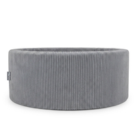 KiddyMoon Piscine Bébé 90 X 30 Cm Sans Balles, Piscine À Balles Pour Bébé Et Enfant, Piscine Enfant En Mousse Douce, Housse Côtelée Lavable, Gris foncé: Sans balles, 90x30/SANSballes