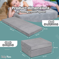 KiddyMoon Matelas Enfant Pliable en Mousse Matelas Pouf pour Tout-Petits, Chambre d'Enfant, beige, Matelas
