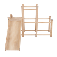 KiddyMoon aire de jeux en bois avec toboggan pour enfants, , UNI