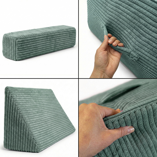 KiddyMoon Coussin Sauteur Enfant Mini Trampoline Interieur Rembourrage A Ressorts Housse Amovible En Tissu Cotele Deux Poignees Des 3 Ans, Vert, Mini Trampoline Avec Dossier Et Accoudoir
