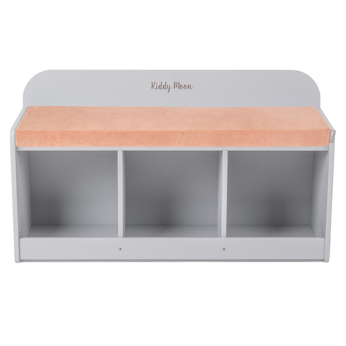 banquette avec étagères pour les enfants KiddyMoon, gris/rose des sables, UNI