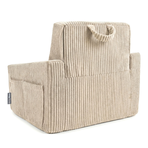 KiddyMoon Fauteuil Pliable pour Enfant en Mousse Canapé Convertible 2 en 1, beige, UNI