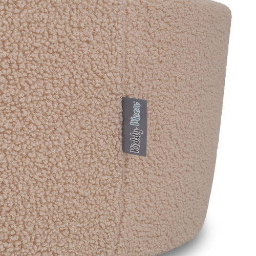 KiddyMoon Piscine à Balles Boules 7 cm pour un Remplissage plus Généreux Pour Bébés au Housse Teddy, Convient dès 8 Mois, beige, 90x30cm/SANS balles