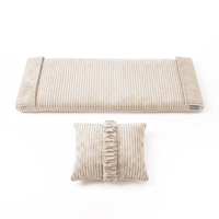 KiddyMoon Matelas avec Oreiller Set pour Planche D'équilibre Housse Amovible en Tissu Côtelé, beige,