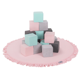 KiddyMoon Tapis de Jeu Pour Enfants Montessori Tapis en Mousse Bébé Épais et Doux Tapis Rampant Ramper Enfant Jouet Couverture Baby Tapis d'éveil, Fabriqué en UE, rose, XL