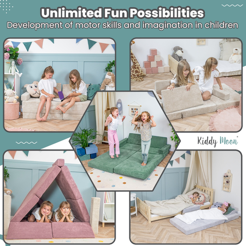 KiddyMoon Canapé Pliant pour Enfants, Canapé Convertible pour Chambre et Salle de Jeux, Matelas au Sol, Mini-Canapé, violet, Canapés