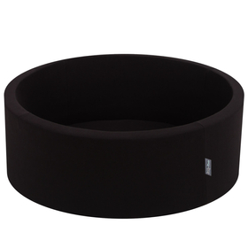KiddyMoon Piscine à Balles ∅ 7Cm pour Bébé Rond Fabriqué En UE, Allemagne: noir/rouge/jaune, 90x30cm/200 balles