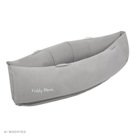 KiddyMoon Gonflable Fauteuil Sensoriel Enfant Avec Poignées Et Pompe, gris, L