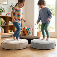 KiddyMoon Ensemble 3 Modules en Mousse pour Enfants pour Chambre D'enfant, gris clair-beige-brun, Mx3
