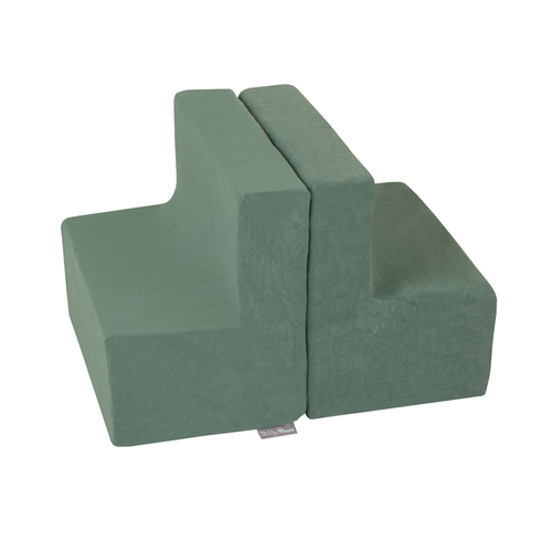 KiddyMoon Velours Aire De Jeux en Mousse pour Enfantsx élément marches PPZV-232, vert forêt, Multi-Taille