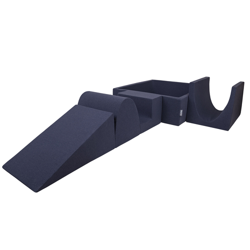 KiddyMoon Aire De Jeux en Mousse avec Carré Piscine À Balles pour Enfants, bleu foncé:vertClr/jaune/turq/orange/rfoncé/violet, Piscine (200 Balles) + Version 3