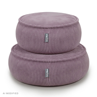 KiddyMoon Pouf enfant en mousse avec housse amovible, gris clair, L