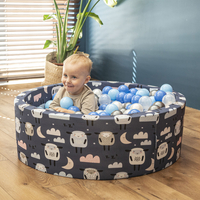 KiddyMoon Balles Colorées Plastique ∅7cm pour Piscine Enfant Bébé Fabriqué en EU, baby blue/bleu/perle