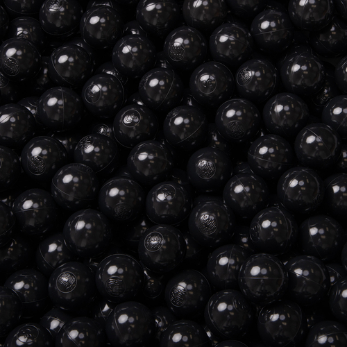 KiddyMoon Balles pour Piscine Colorées ∅6cm Plastique Enfant Bébé Fabriqué en EU, noir, 100 Balles/6cm
