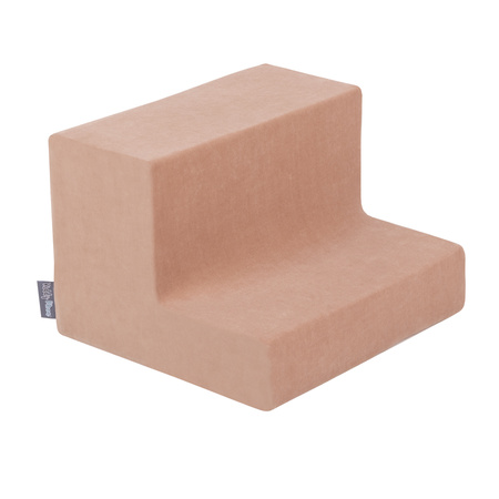KiddyMoon Aire Velvet De Jeux en Mousse avec Rond Piscine à Balles pour Enfants, rose des sables: beige pastel/cuivre/perle, Piscine (200 Balles) + Version 5