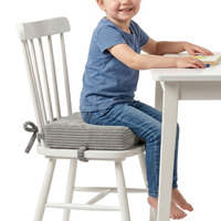 KiddyMoon Coussin Rehausseur De Chaise Enfant, Assise Rehaussée 10 Cm Avec Housse Lavable Et Liens d’Attache, gris foncé, 33x33x10