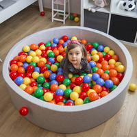 KiddyMoon Housse Amovible pour La Piscine pour Bébé fabriquée en UE, gris clair, 90x30cm