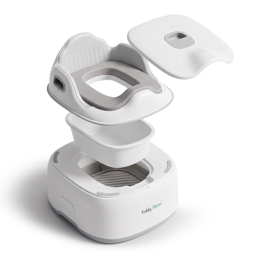 KiddyMoon Pot de Toilette pour Enfants avec Couvercle Verrouillable, gris, UNI