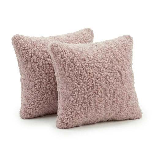 KiddyMoon Lot de 2 Coussins Décoratifs pour Enfant Et Housse Teddy Chambre Enfant, rose, 2 Oreillers