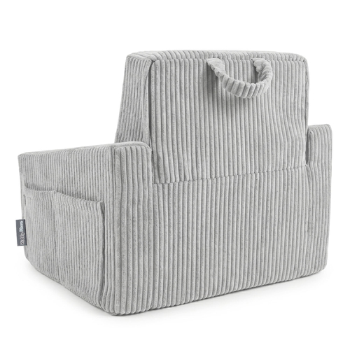 KiddyMoon Fauteuil Pliable pour Enfant en Mousse Canapé Convertible 2 en 1, gris clair, UNI
